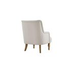 Modway Ellington Living Room Accent Armchair in Salt – Fabric Upholstered Reading Arm Chair with Wooden Legs – Modern Lounge Chair with French Piping Trim