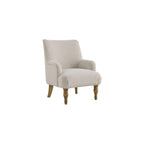 Modway Ellington Living Room Accent Armchair in Salt – Fabric Upholstered Reading Arm Chair with Wooden Legs – Modern Lounge Chair with French Piping Trim