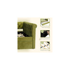 Merax Twin Size Upholstered Daybed with Trundle, Modern Velvet Sofa Bed with Tufted Button Design and Curved Armrests for Living Room, Bedroom and Guest Room, No Box Spring Needed, Green