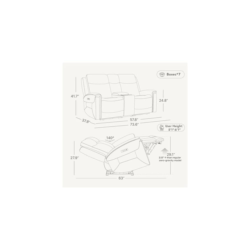 Watson & Whitely Power Reclining Sofa Loveseat with Console, Blue