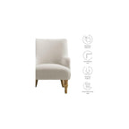 Modway Ellington Living Room Accent Armchair in Salt – Fabric Upholstered Reading Arm Chair with Wooden Legs – Modern Lounge Chair with French Piping Trim