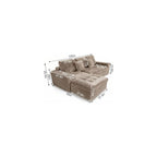 105" Modular Sectional Sofa, Comfy Corduroy L-Shaped Deep Seat Cloud Couch with Ottoman, Modern Tufted Boneless Couches for Living Room, No Assembly Required, Khaki