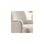 Modway Ellington Living Room Accent Armchair in Salt – Fabric Upholstered Reading Arm Chair with Wooden Legs – Modern Lounge Chair with French Piping Trim
