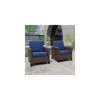 Canyon Ridge Wicker Patio Chairs with Cushions, Set of 2, Balcony Furniture with Deep Seating 4 inch Cushions, PE Rattan Porch Chairs, Brown/Beige