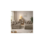 105" Modular Sectional Sofa, Comfy Corduroy L-Shaped Deep Seat Cloud Couch with Ottoman, Modern Tufted Boneless Couches for Living Room, No Assembly Required, Khaki