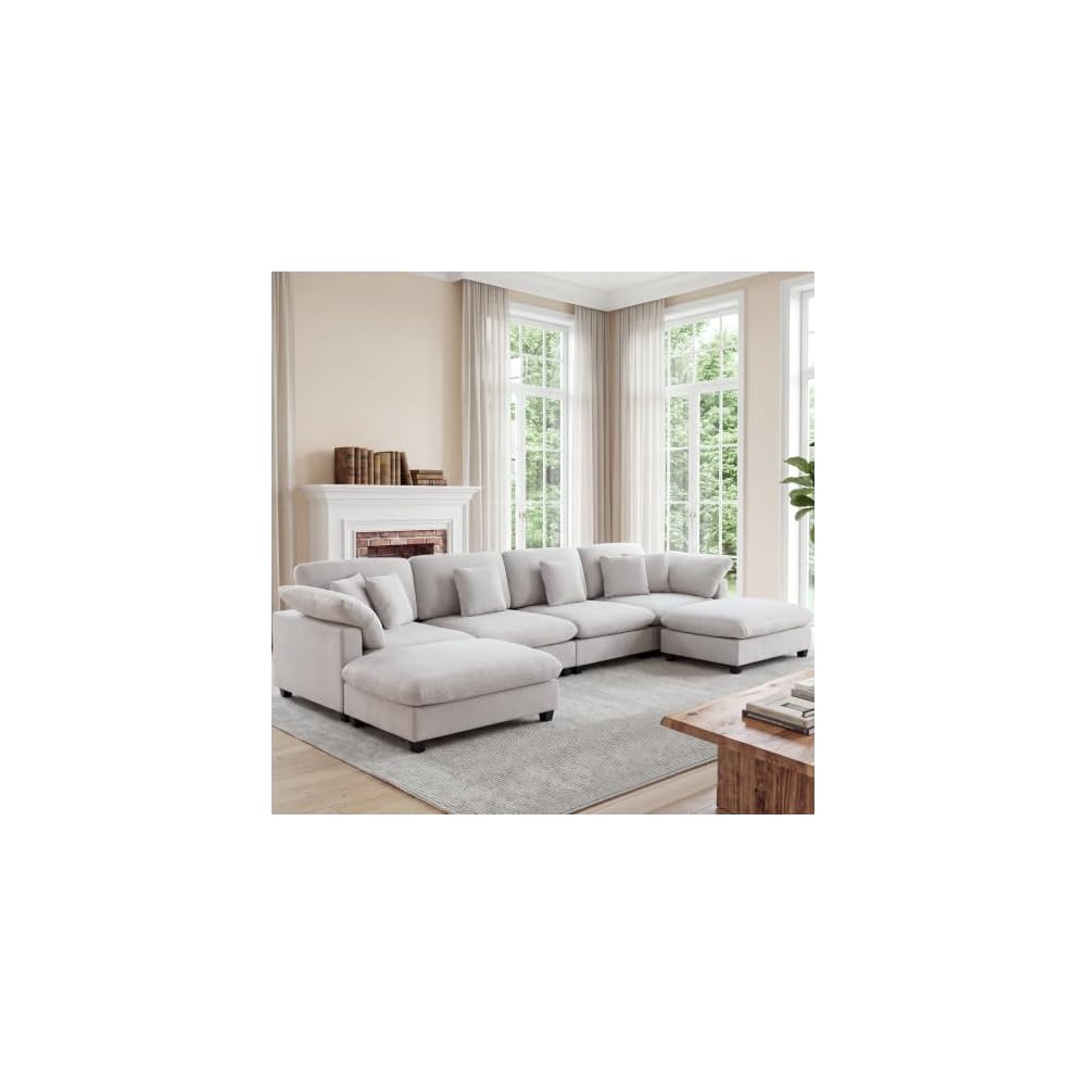 Oprisen 151" Oversized Modular Sectional Sofa, 6 Seat U Shaped Couch