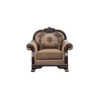 Acme Chateau De Ville Chair w/Pillow in Fabric & Espresso Finish