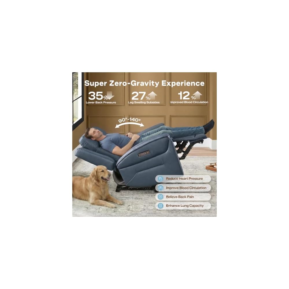 Watson & Whitely Power Reclining Sofa Loveseat with Console, Blue