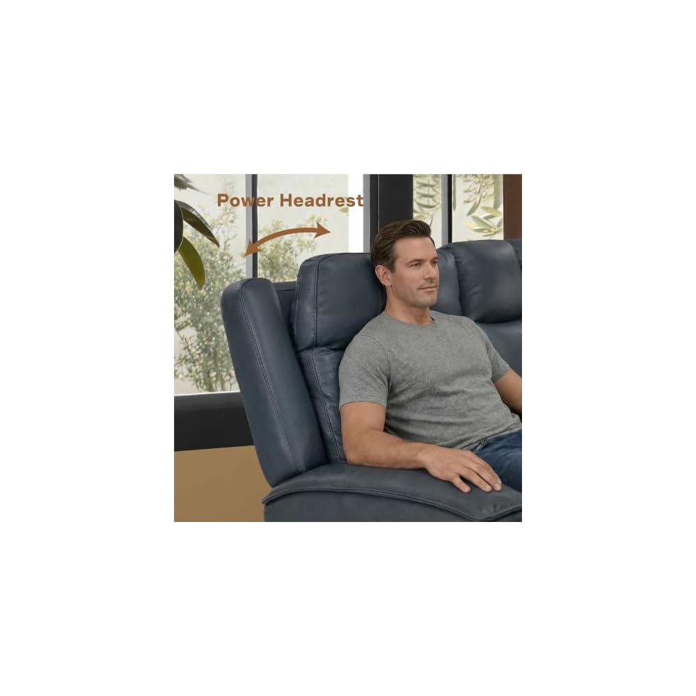 Watson & Whitely Power Reclining Sofa Loveseat with Console, Blue