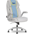 Serta Quinten 400 lb Commercial Grade Executive Chair with AIR Lumbar Technology, Big & Tall Comfortable Vegan Leather OfficeChair, Comfy Adjustable Desk Chairs with Lumbar Support, Black